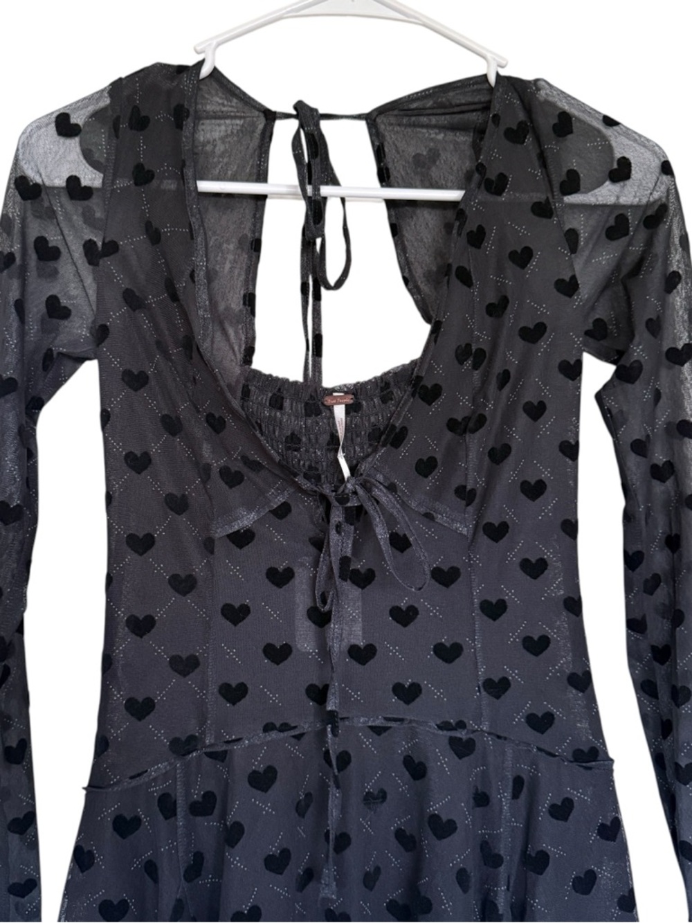 Free People Sway with Me Flocked Mini Dress